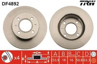 2X TRW Bremsscheibe DF4892 FüR Hyundai