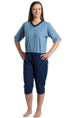 Suprima  Care Function  Pflege-Schlafanzug - Motiv: blaue Punkte - 4730