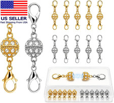 Magnetic Necklace Clasps and Closures, 12PCS Gold Silver Magnetic Lobster Clas