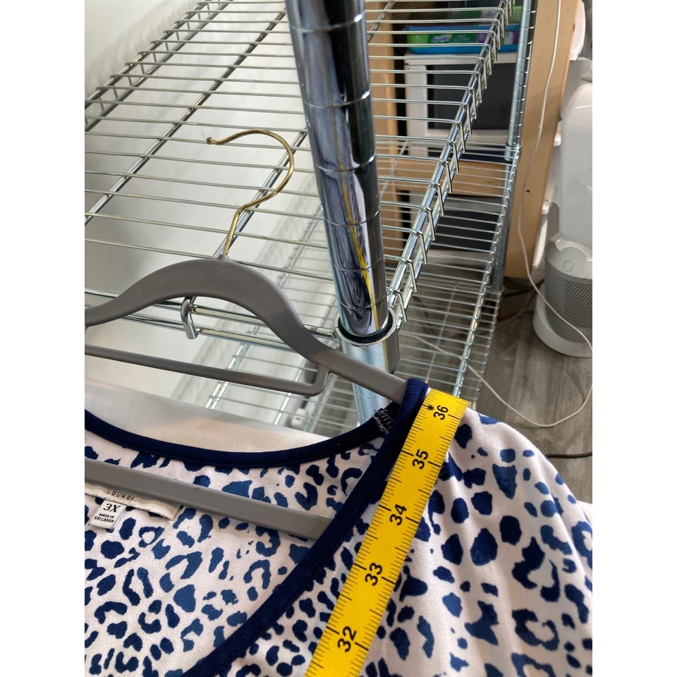 Ropa de salón ELLEN TRACY para mujer caftán Mumu talla 3X azul marino leopardo dorado niñas Foto 3 de 4