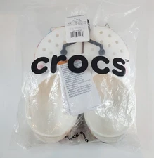 Crocs Kids Crocband Rainbow Chevron Beaded Band Clogs, White/Multi, Size C13 US