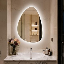LUVODI LED Irregular Bathroom Mirror Anti-Fog Dimmable Shatterproof Glass Mirror