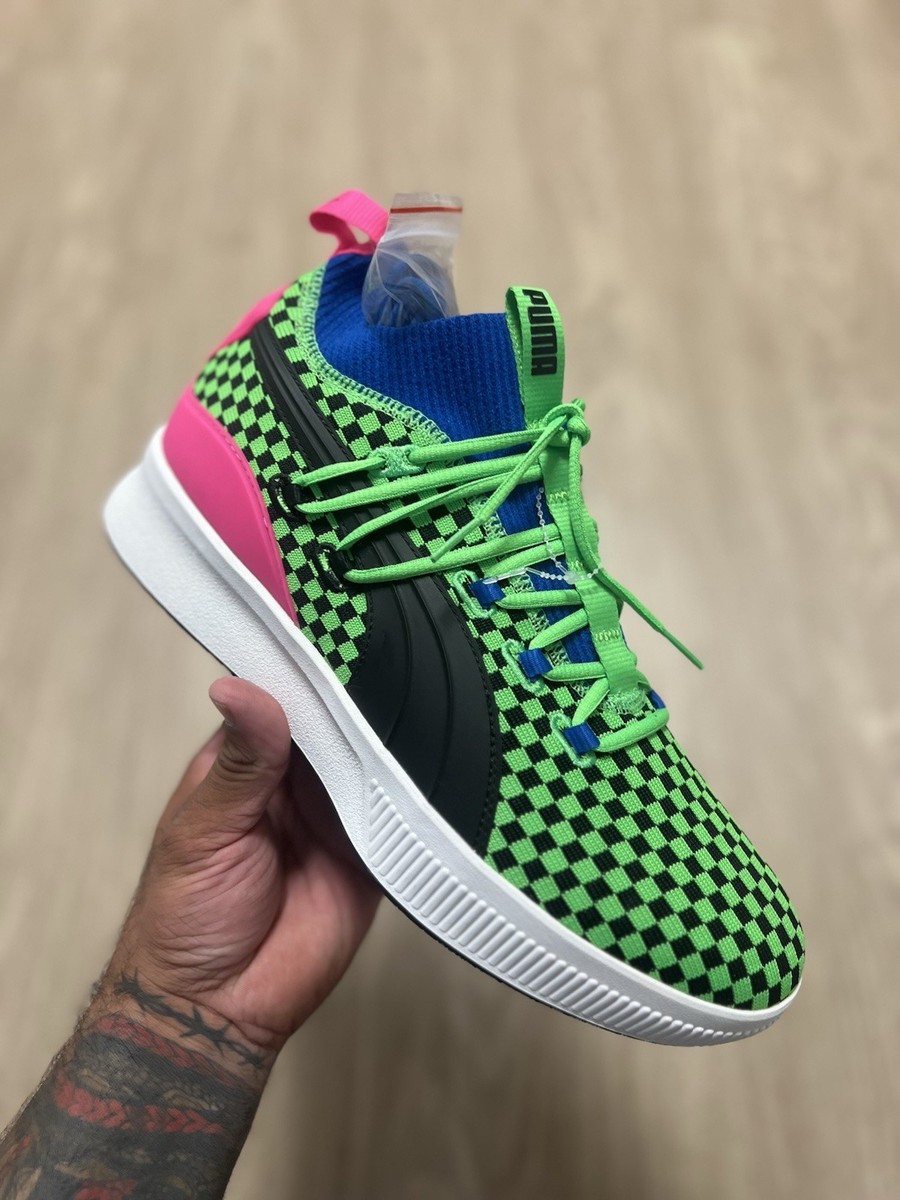 Puma Clyde Court Shoes Summertime Green Black Pink‎ Size 8.5 Puma Clyde Court Disrupt South Beach Miami Mint Green Pink  main image 3
