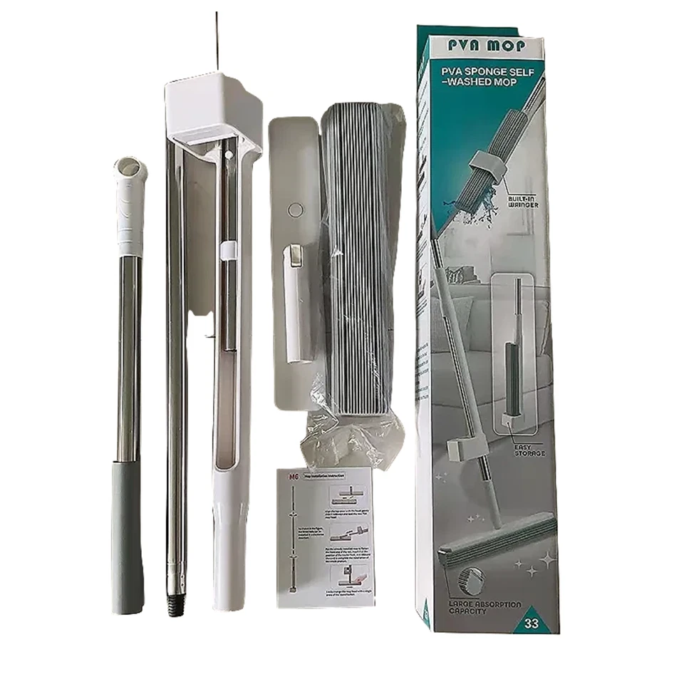 PVA Sponge Mop, Self-Squeeze Sponge Mop for Floor Cleaning Foto 3 de 4