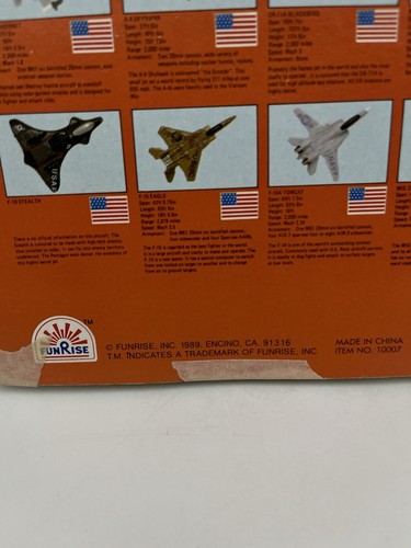 1989 Funrise Micro Action Military Jet Planes Series 1 - Picture 4 of 8