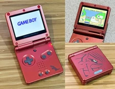 Nintendo Game Boy Advance SP GBA SP System IPS LCD Backlit Pokemon RED GROUDON