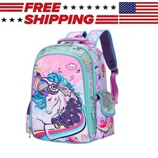 16" Girls Unicorn Sequin Backpack Lightweight Kid School Book Bag for Elementary