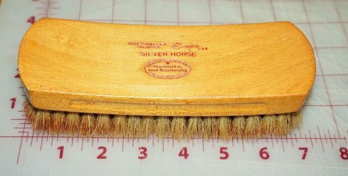 Vintage Empire USA Polisher Brush 100% Horse Hair "The Silver Horse" Nice Wood