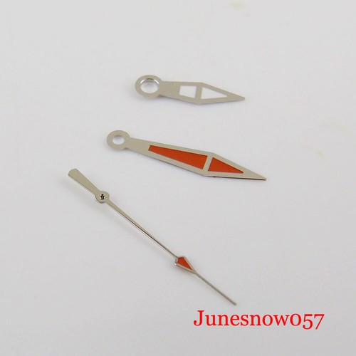 fit miyota 8215 821a 8205 DG mingzhu 2813 3804 Orange Watch Hand Silver Edge - Picture 2 of 2
