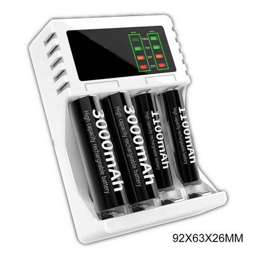 4 Slot Intelligent Battery Charger For AA AAA NI-MH NI-CD Batteries Rechargeable - Picture 4 of 12