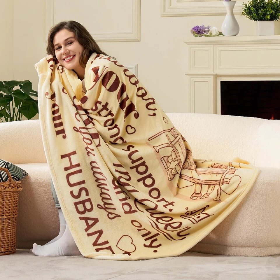 New-To My Wife Blanket from Husband 50x60 Flannel Throw Blanket COZY Fast Ship - Image 4 of 4