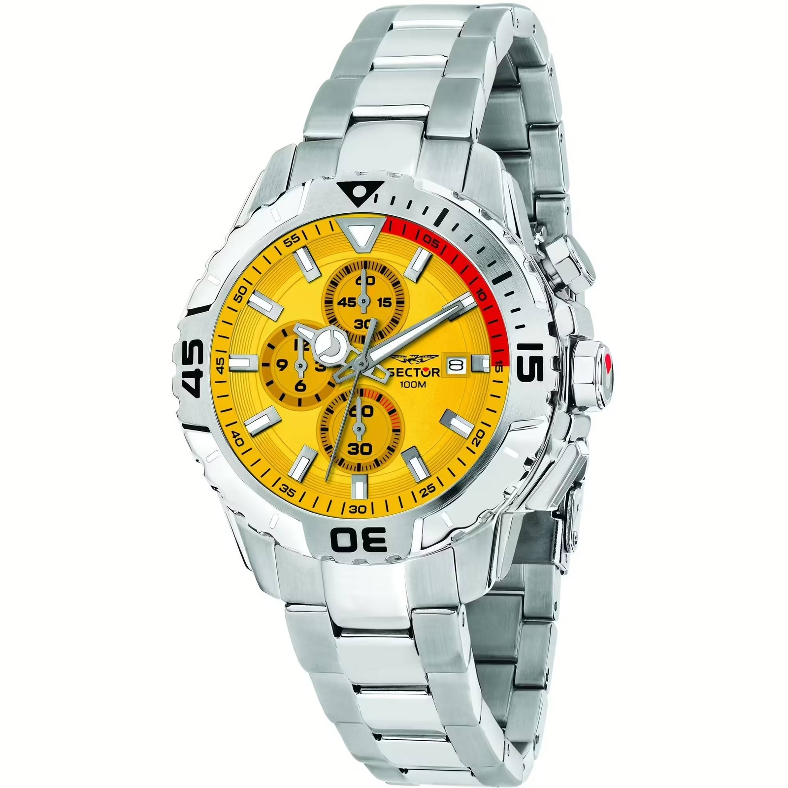 Orologio Sector Legend R3273735002 Watch Acciaio Cronografo Giallo Diver Nuovo