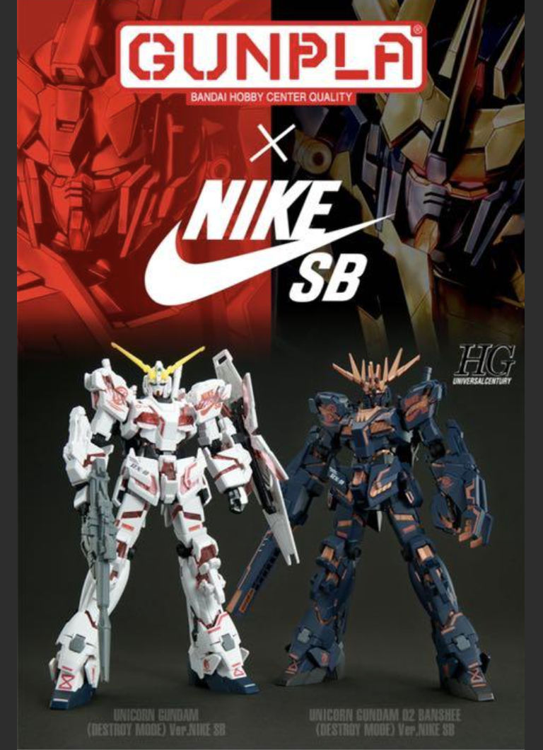 HG 1/144 Unicorn Gundam & Banshee Destroy Mode Nike SB Ver. Model kit