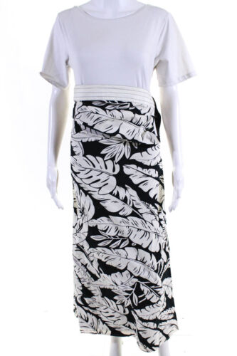 Roberta Freymann Womens Floral Back Zipped Straight Maxi Skirt Black Size S - Afbeelding 1 van 6