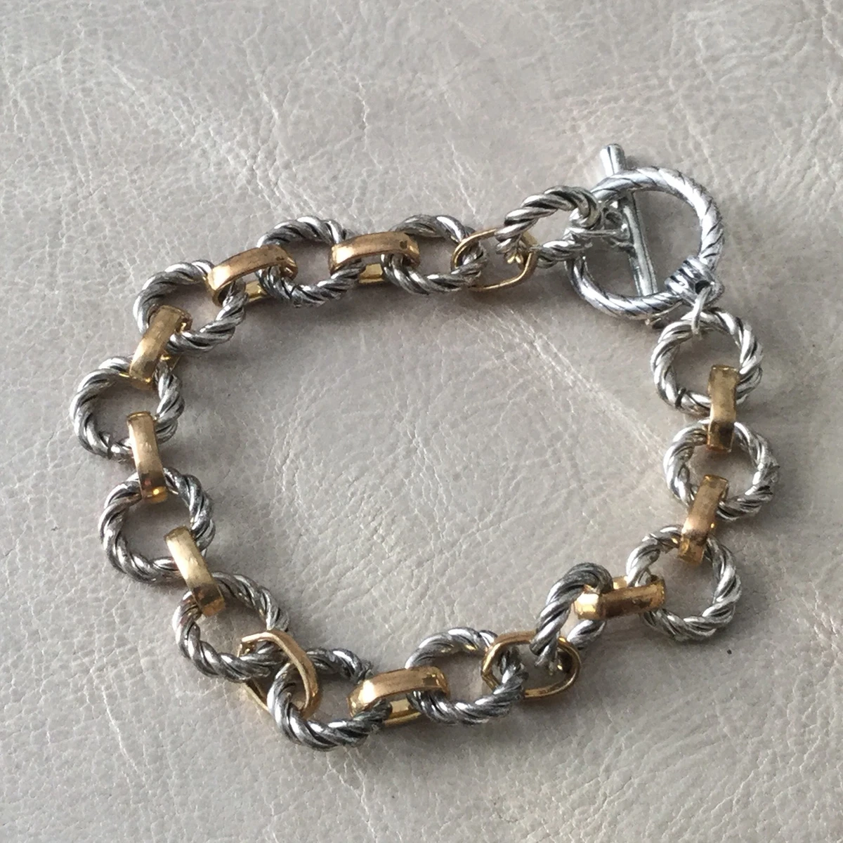 Bracelet Fantaisie Vintage – Métal Argenté – Bijou Rétro Occasion