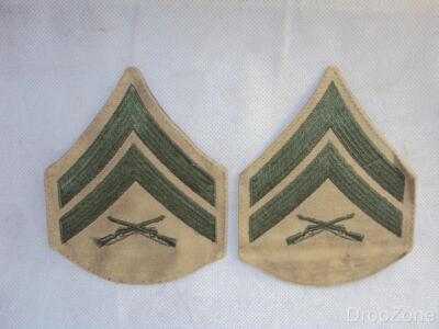 Paar USMC Corporal's Stripes / Chevrons / Insignia / / Stoff Patches Khaki