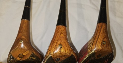 PGA Professional Persimmon Vintage Golf Fairway Woods lot of 3 - Picture 4 of 9