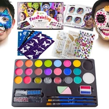 20-Color Face Painting Kit for Kids: Non-Toxic Water-Based Paints