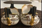 Pickard Studio “Poppies and Platinum” Coffee/Tea Sugar & Creamer Set / Signed AP — photo 3