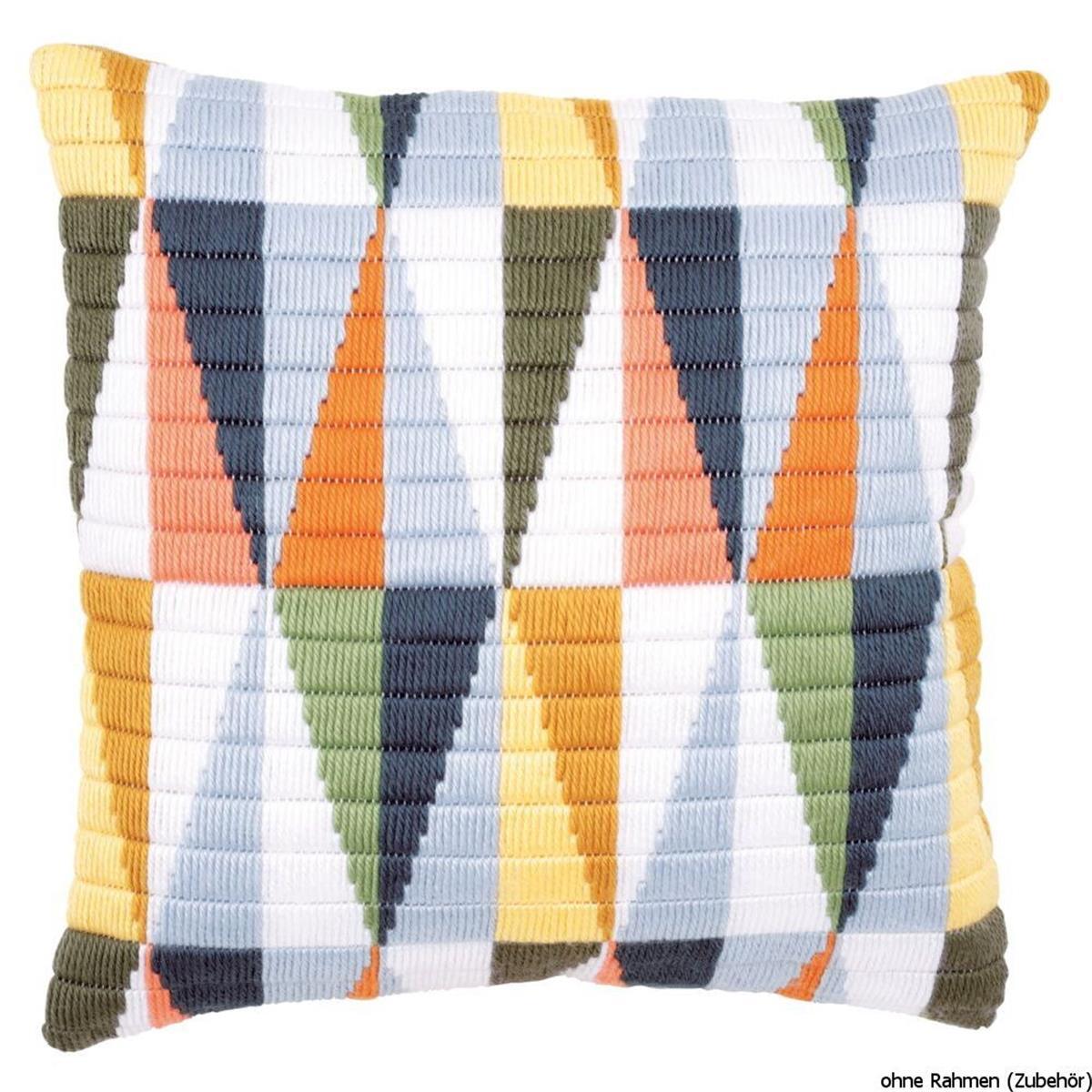 Vervaco Long stitch kit cushion stamped Triangles, DIY