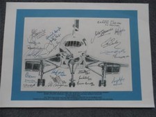 Letzter Flug von BRITISH AIRWAYS CONCORDE Crew Bild AUFDRUCK VOLL unterzeichnet