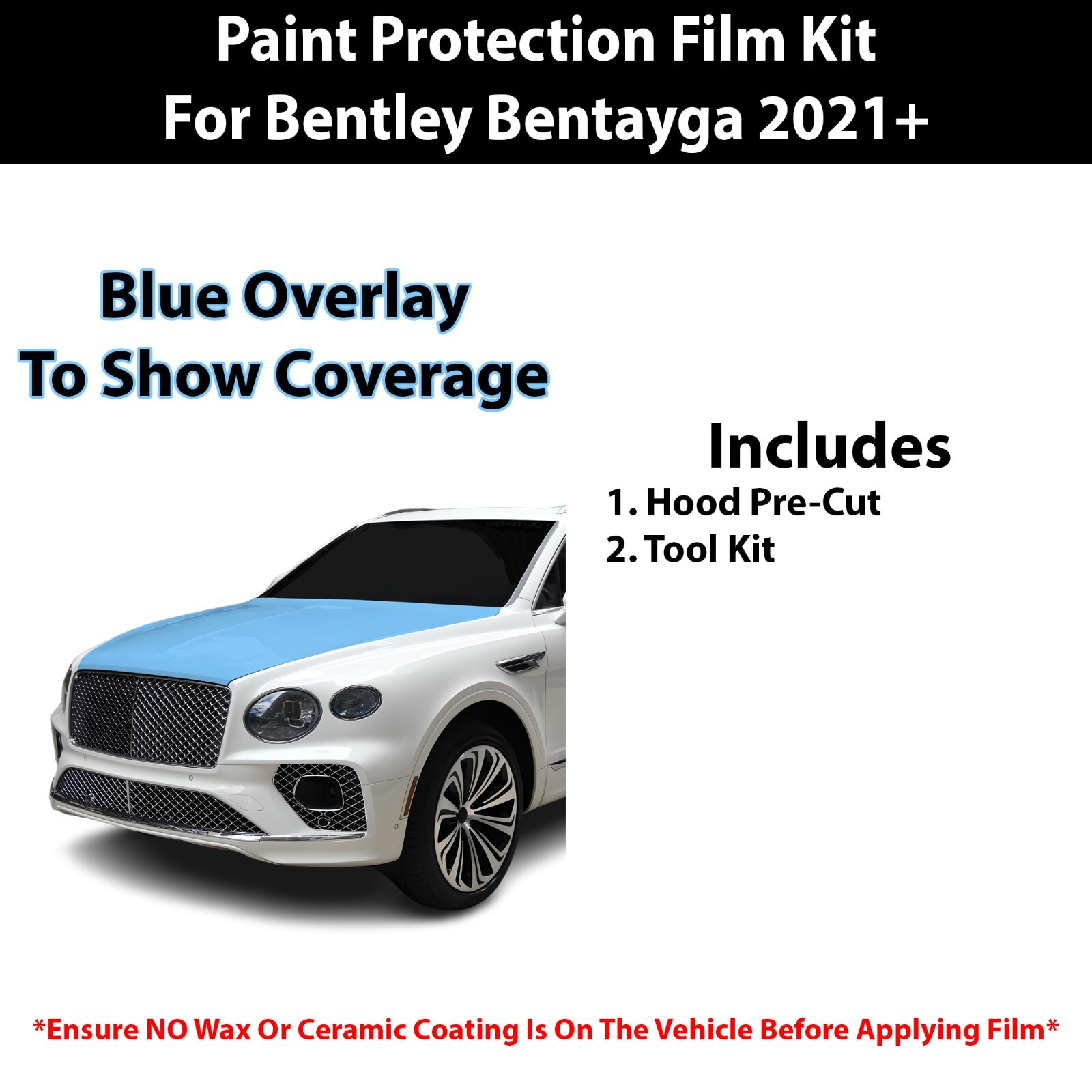 Pre Cut Paint Protection Film Clear Bra PPF Kit for Bentley Bentayga 2021+