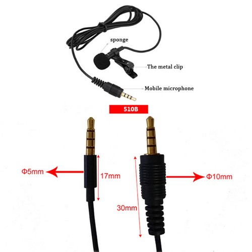 Lavalier Mic Microphone Case For IPhone Smart Phone Recording PC Clip-on Lape KF - Photo 8/9