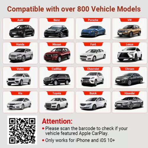 2in1 Wired to Wireless Carplay Adapter Android Auto Connect Box Apple USB Dongle - Picture 2 of 10