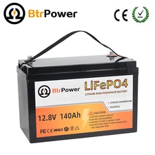 12 Volt Solar Battery Pack 12V 140Ah lithium LiFePO4 for Deep Cycle RV System