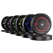 Jovego 2" Olympic Rubber Bumper Plates Durable Home Gym 10/15/25/35/45/55 LB