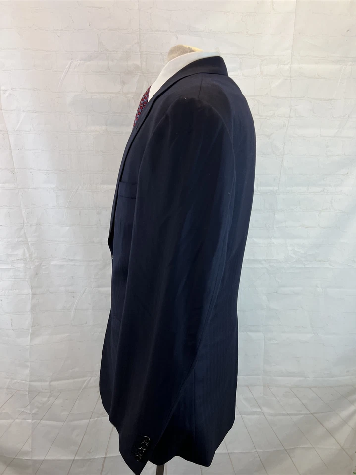 Blazer Oxxford Clothes para hombre azul marino oscuro negro rayas sutiles 40R $1,195 Foto 4 de 4