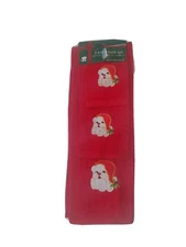 Sultan's Linens 3 Piece Set Bath Hand Towel Wash Cloth Red Santa Christmas New