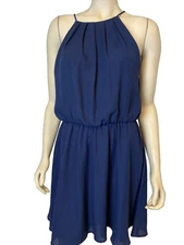 Pixi + Ivy Navy Spaghetti Strap Dress Lined Size L