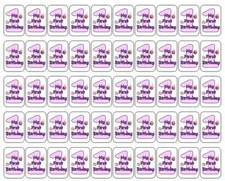 50 My 1st First Birthday Envelope Seals / Labels / Stickers 1" by 1.5"