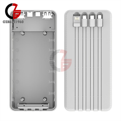10W 22.5W Mobile Power Bank DIY Housing Shell Case w/ 4 charge cable for 6*18650