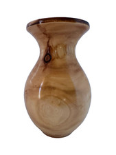 VTG Artisan Hand Turned Wood Natural Art Vase Simple Home Decor Boho MCM Cottage