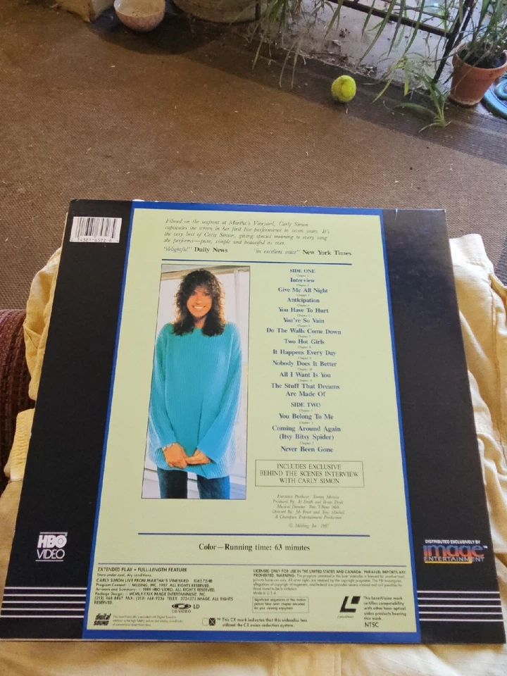 Carly Simon Laserdisc Live from Marthas Vineyard Concert VG Condition Foto 3 de 3