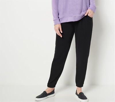 Cuddl Duds Ottoman Rib Jogger Pants Black XL NWOT (716)