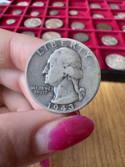 Coin USA United States Quarter Dollar 1/4 Dollar Washington 1943 Silver Ll