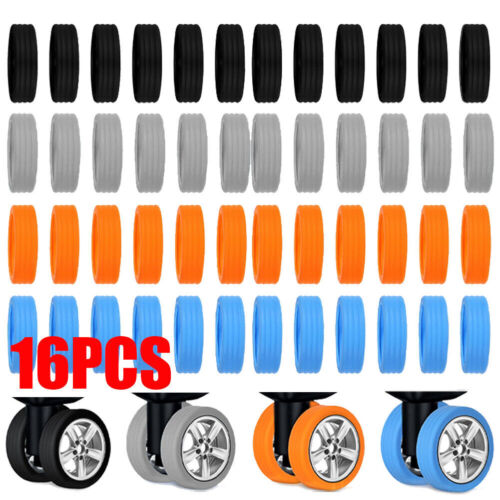 16PCS Silicone Suitcase Wheels Protection Cover Travel Luggage Accessories NEW - Picture 1 of 7