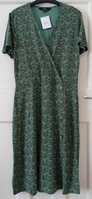 Ladies Next Animal Print Green Wrap Dress UK 10T; EUR 38