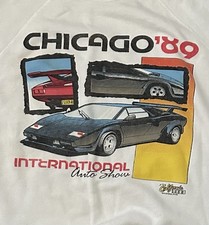 Vintage 80s Chicago International Auto Show 86 Lamborghini Sweatshirt Rare HTF