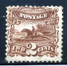 113, 2c Pictorial, Mint regummed, Scott $190 as no gum