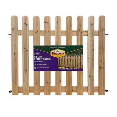 37.1 In. H X 45.35 In. W Cedar Garden Fence Panel