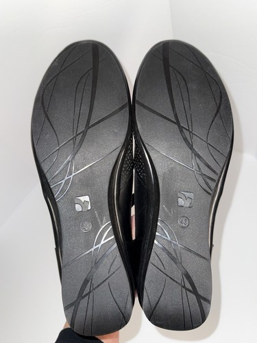 Scarpe comode REVERE Osaka Mary Jane mocassino in pelle nero cuscino orto largo 12 - Foto 8 di 15