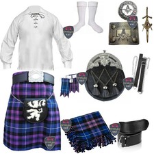 Complete Scottish Wedding Kilt Outfit 11-Piece Set - Men's Highland Formal Wear