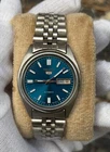 Vintage  Teal Blue Seiko 5 Automatic 7009 Movement Men's Watch