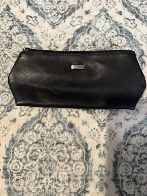 Esprit Vintage Cosmetic Bag Black Leather In Excellent Condition