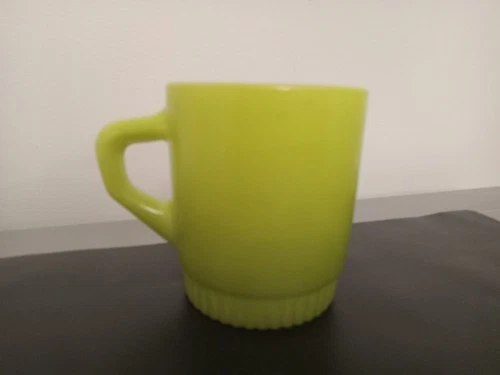 Vintage Anchor Hocking Fire King Green Fad Stackable Coffee Cup Mug