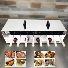 220V LP Gas Chimney Cake Baking Machine Stainless Dtee with 8 pcs Molds 50W